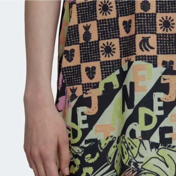 ADIDAS x FARM Womens Print Tank Mini Dress Rio de Janeiro Sleeveless Size M NWT - Picture 7 of 10